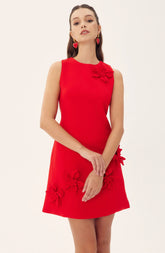 Vestido mini sin mangas con apliques florales Madeline